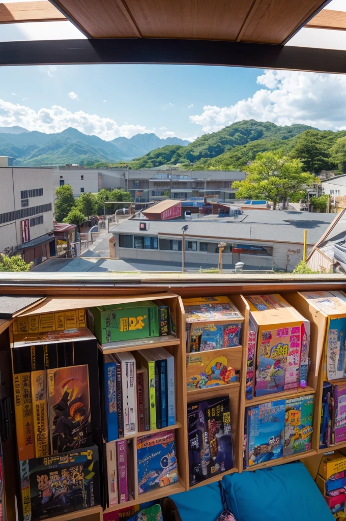 A collection of items and manga used by people born in 1998 when they were in elementary school(Landscape)