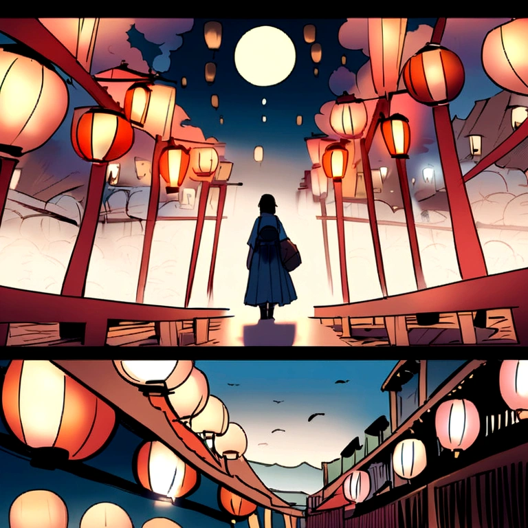Summer festival、Japan、Lantern、comics