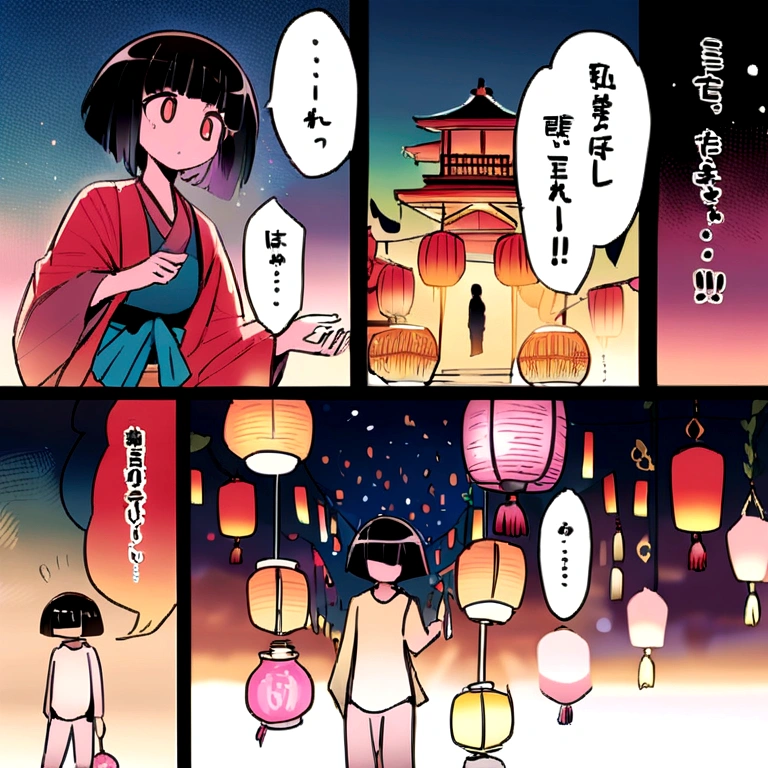 Summer festival、Japan、Lantern、comics