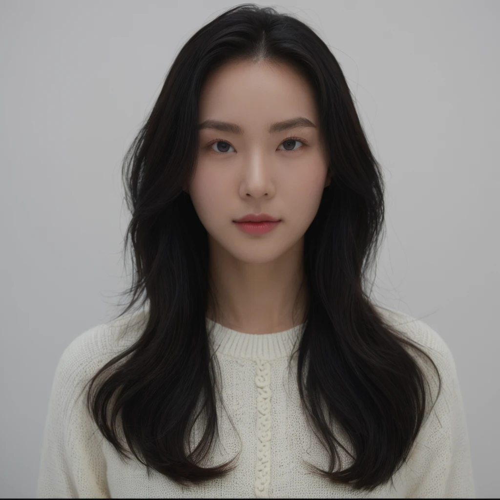 Best Quality, 8k, Masterpiece, (Portrait: 1.3), (photo realistic:1.4), (hyper realistic:1.4), Sharp Focus, looking at viewer, (smoother lighting:1.1), (increase cinematic lighting quality:0.9), realistic lighting, backlighting, light on face, ray trace, (brightening light:1.2), (Increase quality:1.4), sharp detail, (best quality real texture skin:1.4), finely detailed eyes, black_eyes, finely detailed face, 25 year old Korean woman, (white formal_shirt:1.4), (Create an image maintaining the original base model hairstyle:1.5)