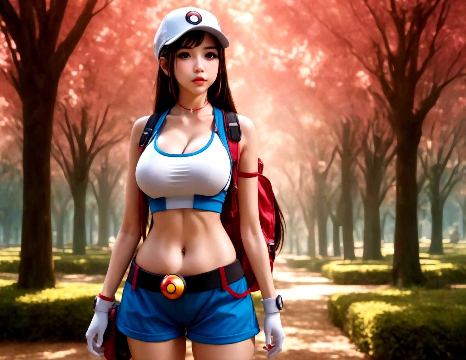 (subject 1:cute woman pokemon trainer) determined look, has tossed a pokeball which releases (subject 2: woman, mega busty, well defined vagina, in pokemon boots and ears, confused and embarrassed, attempting to hand bra) crowded park in daytime, (best quality,4k,8k,highres,masterpiece:1.2),ultra-detailed,(realistic,photorealistic,photo-realistic:1.37),8k, hyperrealistic, extremely detailed, highly detailed, intricate details, soft lighting, vibrant colors, warm palette, dynamic composition, cinematic lighting, depth of field, stunning visuals, striking pose, photorealistic, professional quality, digital art, 3D render, concept art, fantasy, magical realism, whimsical, playful, humorous
