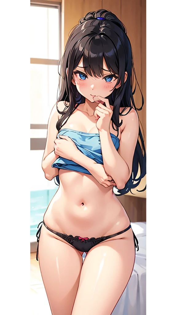 Girls blackmailed by peverted leak pictures lewd sexy embarrassing navel flat chest tight panties on her phone