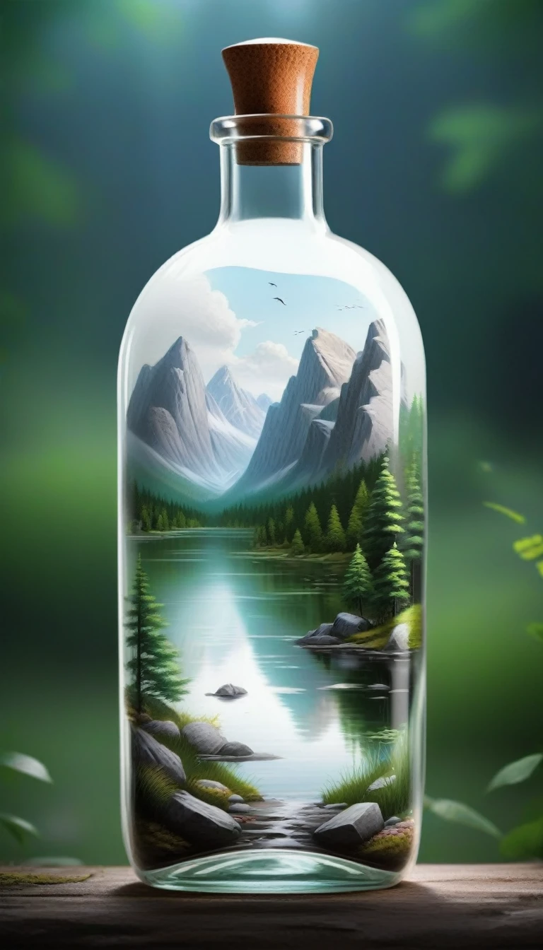 Beautiful Landscapes Nature Glass Bottle Landscape, , White Bottle,