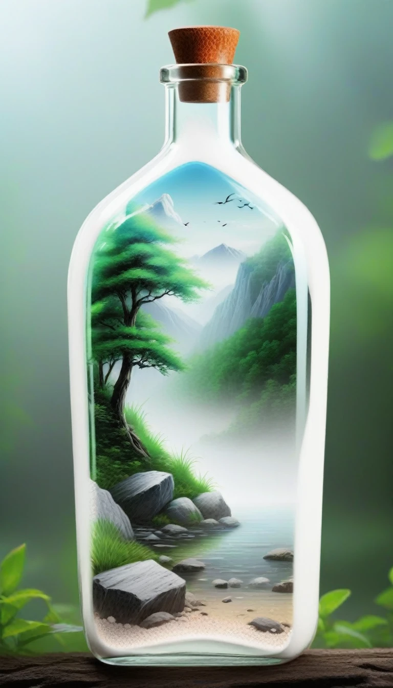 Beautiful Landscapes Nature Glass Bottle Landscape, , White Bottle,