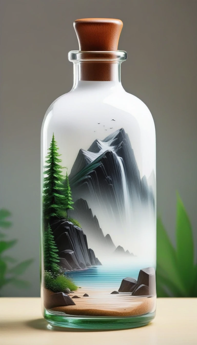 Beautiful Landscapes Nature Glass Bottle Landscape, , White Bottle,