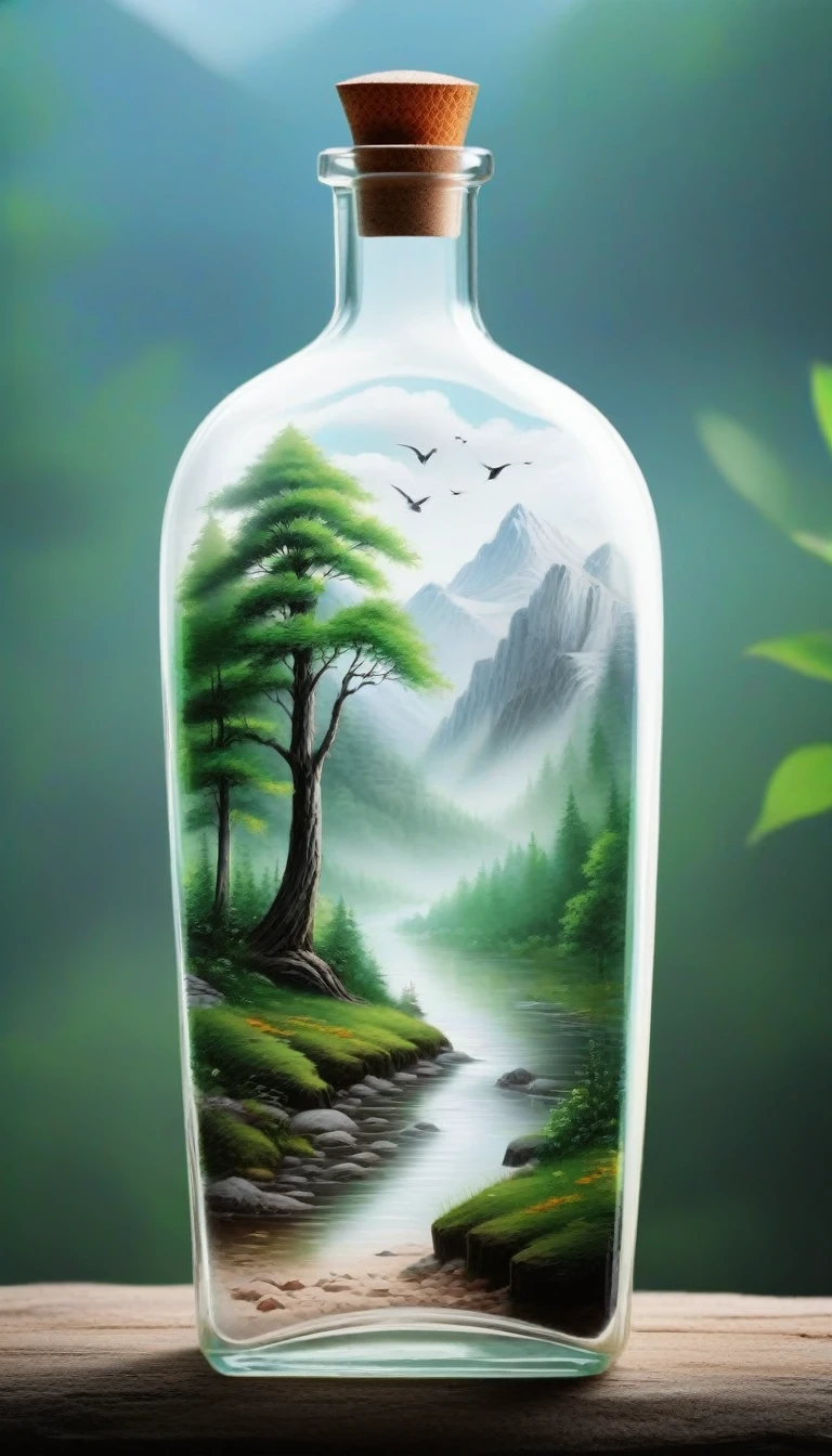 Beautiful Landscapes Nature Glass Bottle Landscape, , White Bottle,