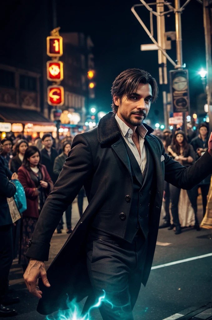 Under the dim glow of streetlights, a crowd gathered around a street magician, expecting the usual tricks and sleight of hand. With a flourish, the magician pulled a deck of cards from his coat, but as he shuffled, the cards began to float, defying gravity. Gasps echoed through the audience.
Then, with an enigmatic smile, he waved his hand, and out of thin air, a dragon materialized, its scales shimmering with an otherworldly light. The creature roared softly, flapping its wings and lifting the magician into the air. The crowd stood in stunned silence, their eyes wide with disbelief and wonder, as they witnessed real magic unfold before them.