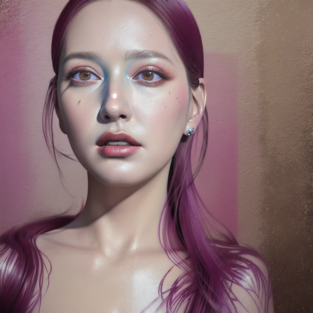 Android Beauty, Powerful paintings inspired by Francis Bacon, Ultra-realistic surrealism, Hyperrealism, fear, art, hyper real painting, Realistic illustration painting, カラフルなHyperrealism, Hyper-realistic digital art