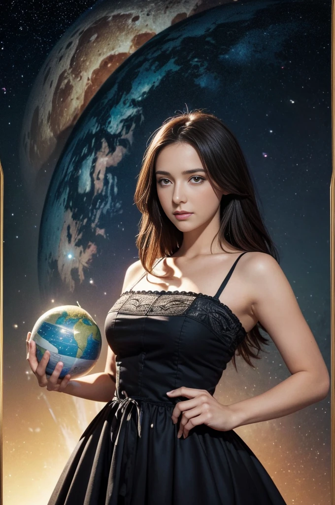 Une sublime femme astrologue et son astrolabe, cercle astrologique complexe et très détaillé, la plus haute qualité, la plus haute qualité, 16k, incroyablement absurde, Très détaillé, délicat et dynamique, officiel, l’espace de l’univers, ciel de nuit, Croissant de lune, constellation, magnifique nébuleuse, Météore, cartes de tarot, Cercle magique géant, Un cercle magique complexe, Cercle magique coloré, Un globe céleste coloré, Expressions faciales concentrée et très délicates, Représentation délicate des yeux, Gros plan du haut du corps, érotique, Une femme sexy, Femme cool, cheveux longs et ondulés noirs, Forme du corps saine, femme de 35 ans, Femme cool, Hauteur: 170cm, énormes bustes rebondissants, astrologue, horoscope, cartes de tarot, Expression calme et concentrée, Une magicien complexe, (photo et brut, meilleure qualité, chef-d&#39;œuvre:1.2), (réaliste, fotorréalistea:1.4),(chef-d&#39;œuvre:1.4),(meilleure qualité:1.4)