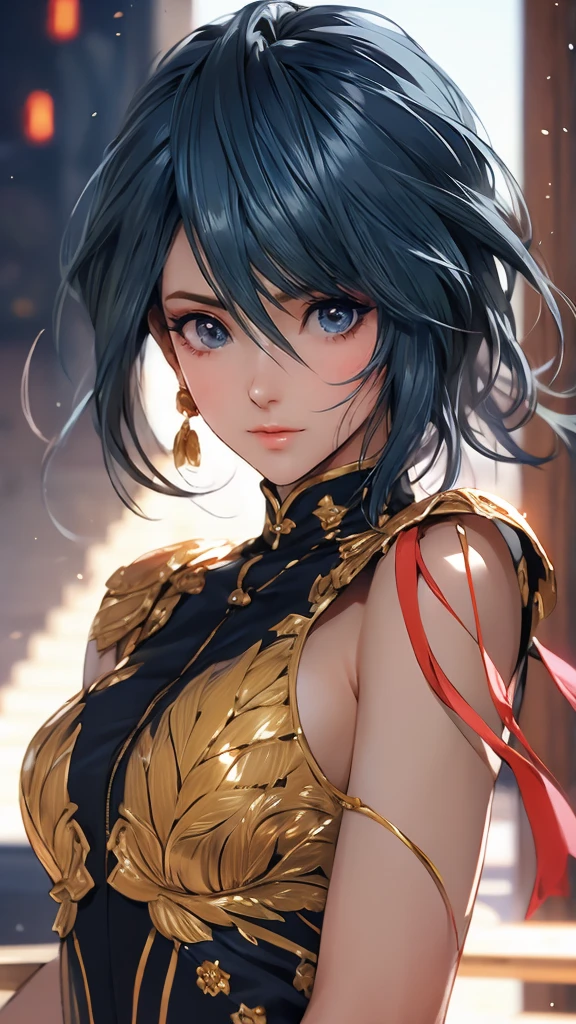 1 Female, Tamaki, short hair, hair between eyes, (detailed eyes:1.3), Bard, 