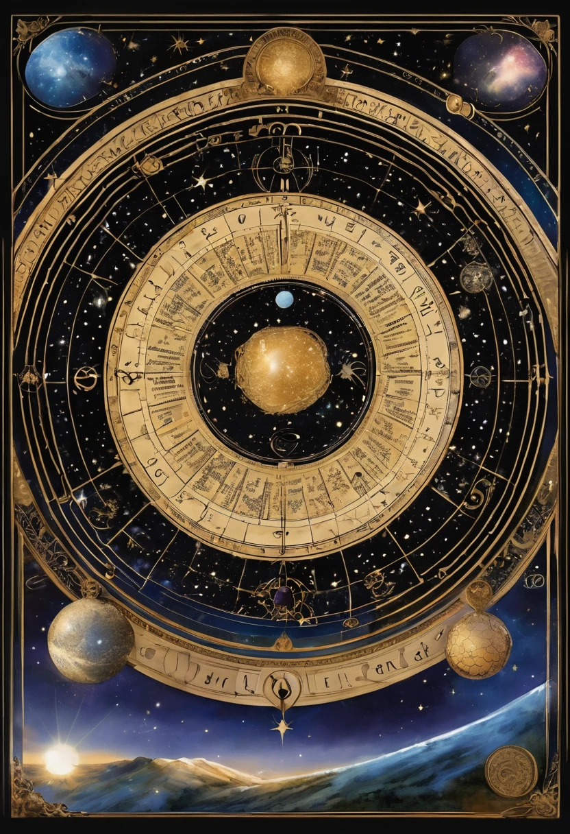 Une sublime femme astrologue et son astrolabe, cercle astrologique complexe et très détaillé, la plus haute qualité, la plus haute qualité, 16k, incroyablement absurde, Très détaillé, délicat et dynamique, officiel, l’espace de l’univers, ciel de nuit, Croissant de lune, constellation, magnifique nébuleuse, Météore, cartes de tarot, Cercle magique géant, Un cercle magique complexe, Cercle magique coloré, Un globe céleste coloré, Expressions faciales concentrée et très délicates, Représentation délicate des yeux, Gros plan du haut du corps, érotique, Une femme sexy, Femme cool, cheveux longs et ondulés noirs, Forme du corps saine, femme de 35 ans, Femme cool, Hauteur: 170cm, énormes bustes rebondissants, astrologue, horoscope, cartes de tarot, Expression calme et concentrée, Une magicien complexe, (photo et brut, meilleure qualité, chef-d&#39;œuvre:1.2), (réaliste, fotorréalistea:1.4),(chef-d&#39;œuvre:1.4),(meilleure qualité:1.4)