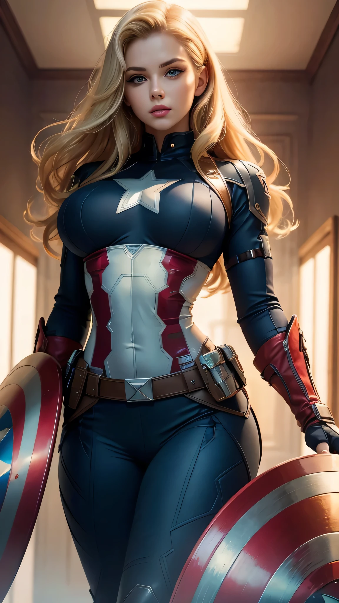 sexy woman, Ultra detailed beautiful woman, big breast, of a 30-year-old woman, Stunningly beautiful, blonde color hair, long straight hair, blue color eyes, very long eyelashes, Stunningly beautiful face, holographic, ultra detailed illustration, hit definition, Very bold and bright colors, 32K resolution, ( closed dress) , Best Quality, voluminous lighting, masterpiece, ultra realistic , High-quality detailing