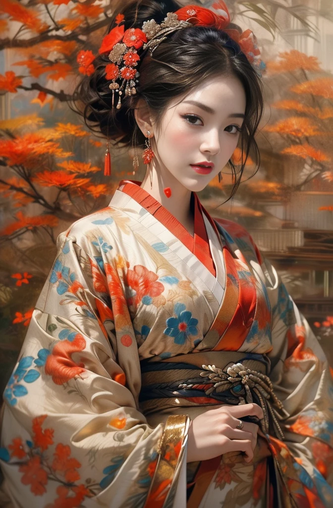 Red shades, Avant-garde, The world of Kyusaku Yumeno, Taisho Romance, Japanese fantasy, A fantastic atmosphere, Fashion model Sayoko Yamaguchi, 1人のBeautiful bob cutの女性が立っている, mysterious beautiful woman, Beautiful bob cut, Very sharp beauty, A woman from a distinguished family in the 1920s, pretty much beautiful face, Sharp eyes with long slits, Very delicate and beautiful eyes, Captivating woman, Very stylish woman, Elegant and noble beauty, Beautiful and stylish red kimono, A woman who looks about 27 years old, Five fingered hand, Gorgeous and luxurious, Chen Yifei, Female painting, Vivid and colorful paintings, Gweitz masterpiece, Gweitz, artwork in the style of Gweitz, Gweitz on pixiv artstation, Japanese Goddess, geisha, Gweitz on artstation pixiv, organic seductive, takato yamamoto aesthetic, tumbler, Chen Yifeiに影響を与えた作品, Works that influenced Francesco Hayes, Inspired by Hendrik Terbruggen, Jean＝Works that influenced Auguste Dominique Ingres, Works that influenced Liu Jun, Jean＝Works that influenced Auguste Dominique Ingres, artwork in the style of Switzerland, by ヤン・J, Switzerland, Beautiful Art UHD 4K, Detailed painting 4k, Beautiful digital art, Beautiful artwork illustration, Switzerland masterpiece, By Chen Yanjun, Lee Song, Highest quality, The perfect angle, Perfect composition, Best Shot, Official Art, Cinematic Light, Figurative art, Beautiful and expressive paintings, Beautiful artwork illustration, wonderful, Cool Beauty, clear, Muromachi Fantasy, mysterious, Highest quality, Official Art, Extremely delicate and detailed painting style, Beautiful and subtle effects, Elegant and beautiful painting art, The pinnacle of beauty in painting, Perfect light, Perfect composition, The perfect angle, Perfect subject, Best Shot, Female Solo, Sharp contours, Face close-up