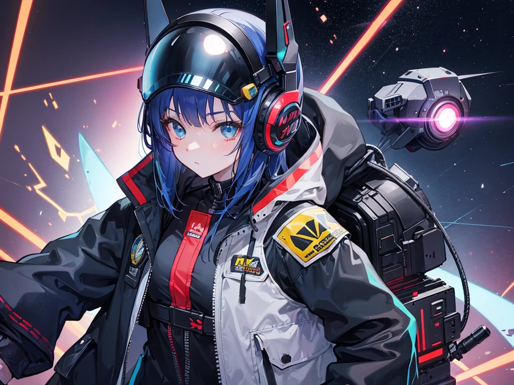 Girl in pilot suit(Bring a helmet),I'm showing my back here(Just turn your head),sf(universe),cyber punk