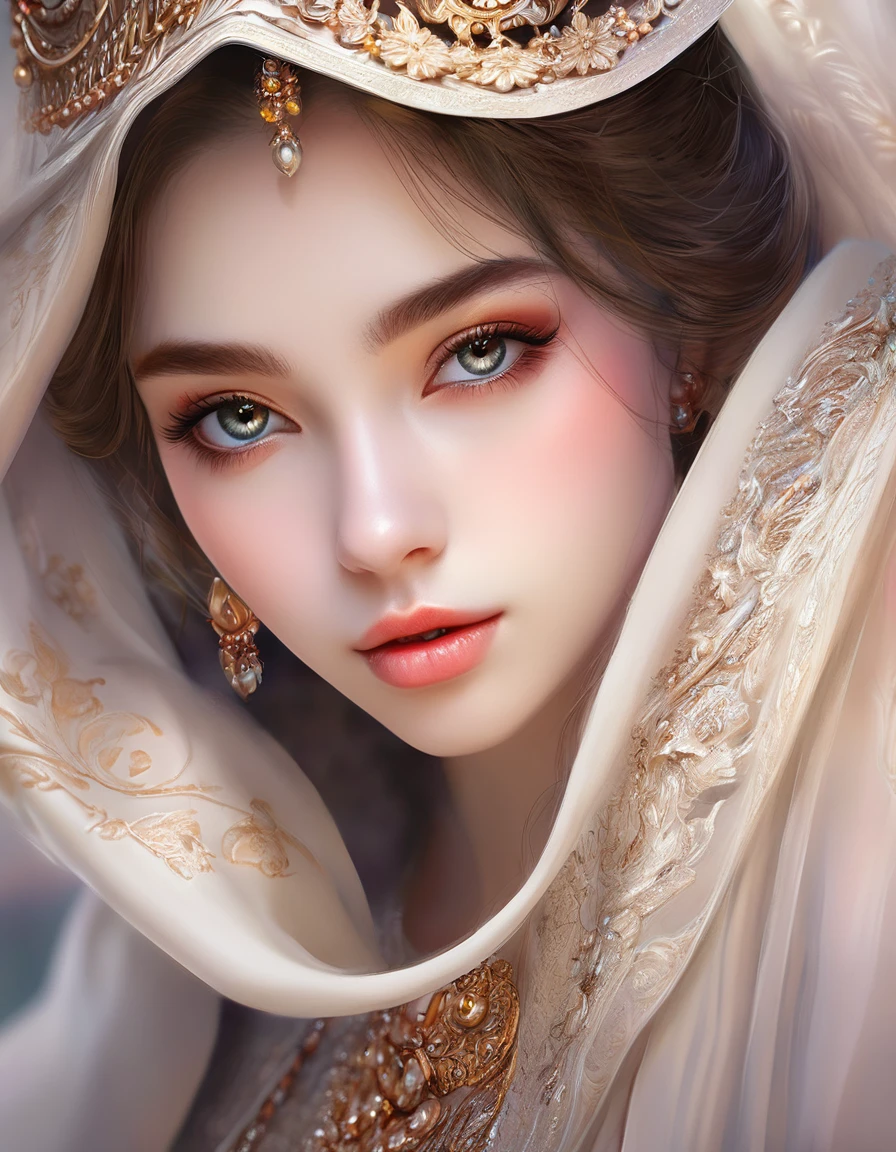 a beautiful girl, extremely detailed face and eyes, long eyelashes, beautiful detailed lips, 1girl, portrait, fantasy, digital painting, ethereal, soft lighting, warm colors, cinematic, highly detailed, intricate, ornate, elegant, delicate, serene, dreamlike, breathtaking, stunning, exquisite, masterpiece