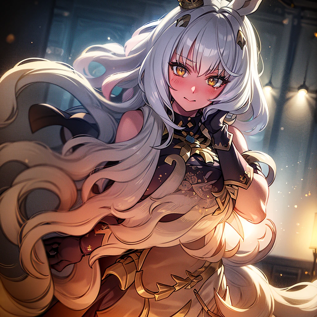 a beautiful detailed anime girl with large breasts, long hair, blushing, wearing white gloves, solo, photo realistic, hyperrealistic, 8k, highly detailed, masterpiece, cinematic lighting, volumetric lighting, dramatic lighting, chiaroscuro, glossy skin, breast sucking, lactation