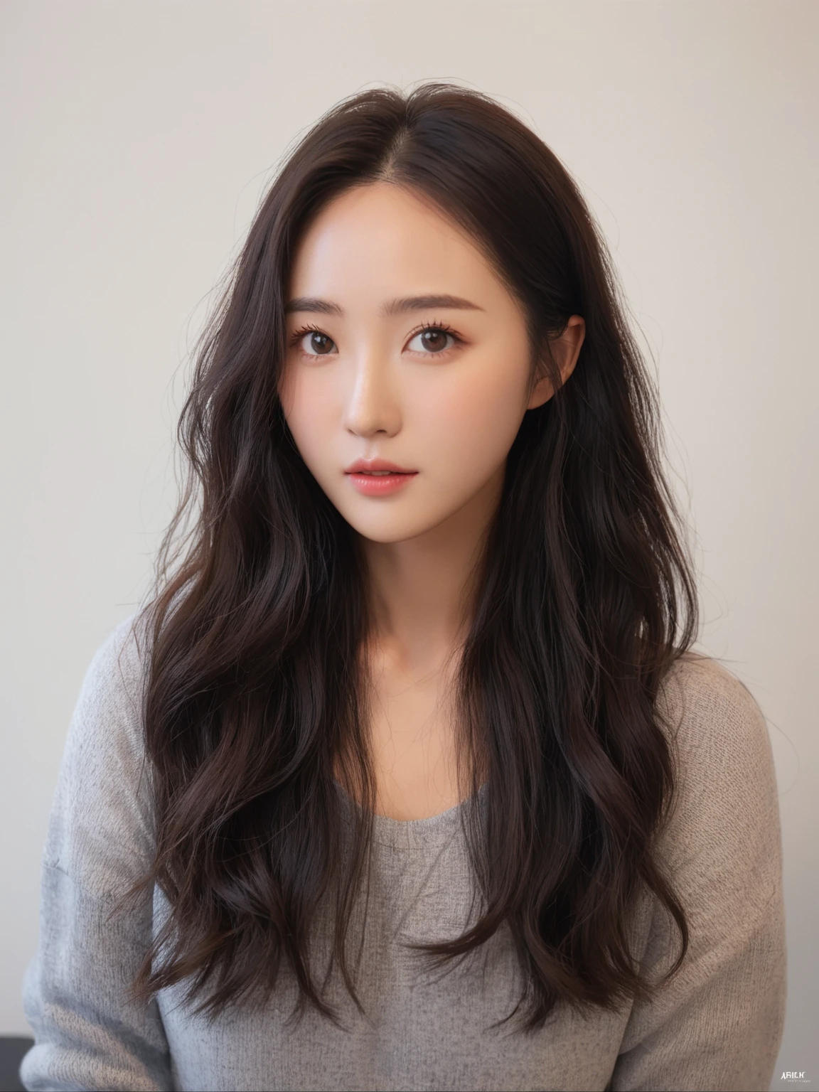 Best Quality, 8k, Masterpiece, (Portrait: 1.3), (photo realistic:1.4), (hyper realistic:1.4), Sharp Focus, looking at viewer, (smoother lighting:1.1), (increase cinematic lighting quality:0.9), realistic lighting, backlighting, light on face, ray trace, (brightening light:1.2), (Increase quality:1.4), sharp detail, (best quality real texture skin:1.4), finely detailed eyes, black_eyes, finely detailed face, 25 year old Korean woman