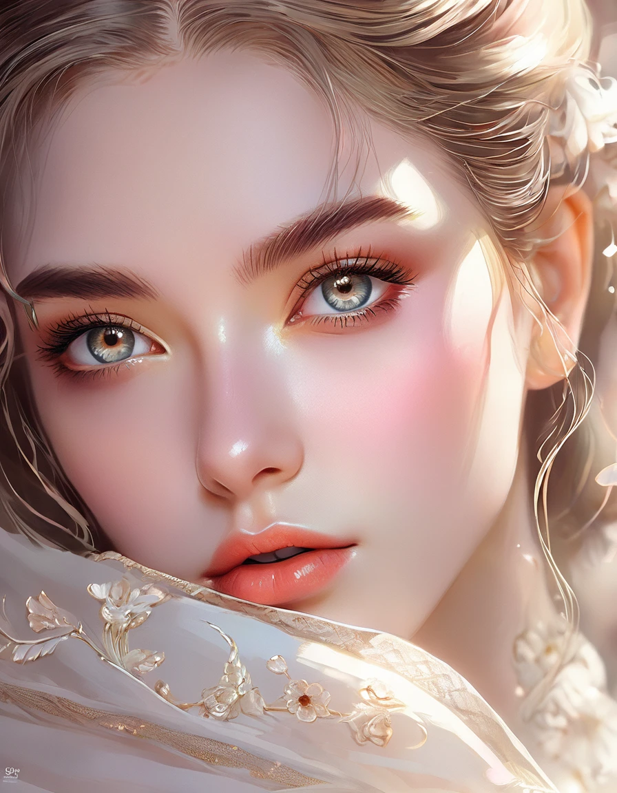 a beautiful girl, extremely detailed face and eyes, long eyelashes, beautiful detailed lips, 1girl, portrait, fantasy, digital painting, ethereal, soft lighting, warm colors, cinematic, highly detailed, intricate, ornate, elegant, delicate, serene, dreamlike, breathtaking, stunning, exquisite, masterpiece