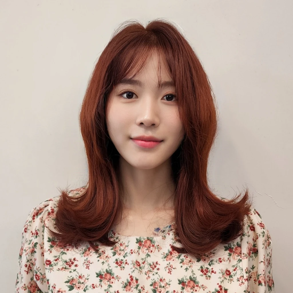 Best Quality, 8k, Masterpiece, (Portrait: 1.3), (photo realistic:1.4), (hyper realistic:1.4), Sharp Focus, looking at viewer, (smoother lighting:1.1), (increase cinematic lighting quality:0.9), realistic lighting, backlighting, light on face, ray trace, (brightening light:1.2), (Increase quality:1.4), sharp detail, (best quality real texture skin:1.4), finely detailed eyes, black_eyes, finely detailed face, 25 year old Korean woman, smiling_face, lip_balm