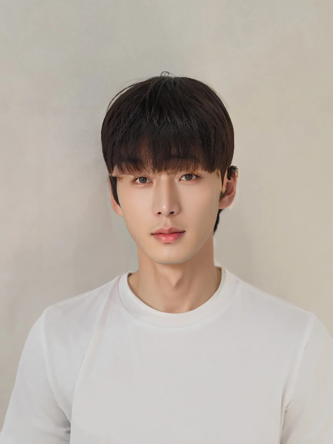 Best Quality, 8k, Masterpiece, (Portrait: 1.3), (photo realistic:1.4), (hyper realistic:1.4), Sharp Focus, looking at viewer, (smoother lighting:1.1), (increase cinematic lighting quality:0.9), realistic lighting, backlighting, light on face, ray trace, (brightening light:1.2), (Increase quality:1.4), sharp detail, (best quality real texture skin:1.4), finely detailed eyes, black_eyes, finely detailed face, 25 year old Korean man