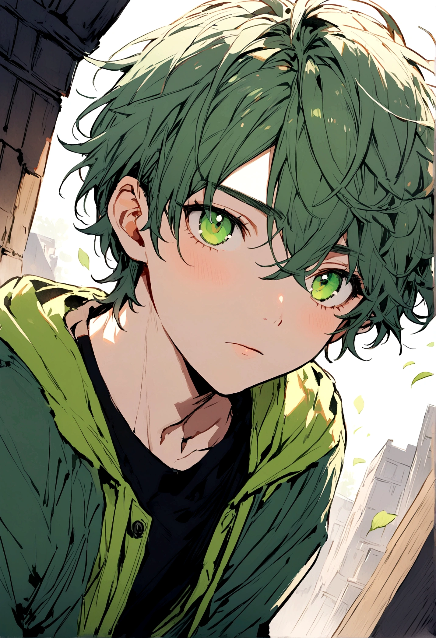 Very handsome ager, with green eyes