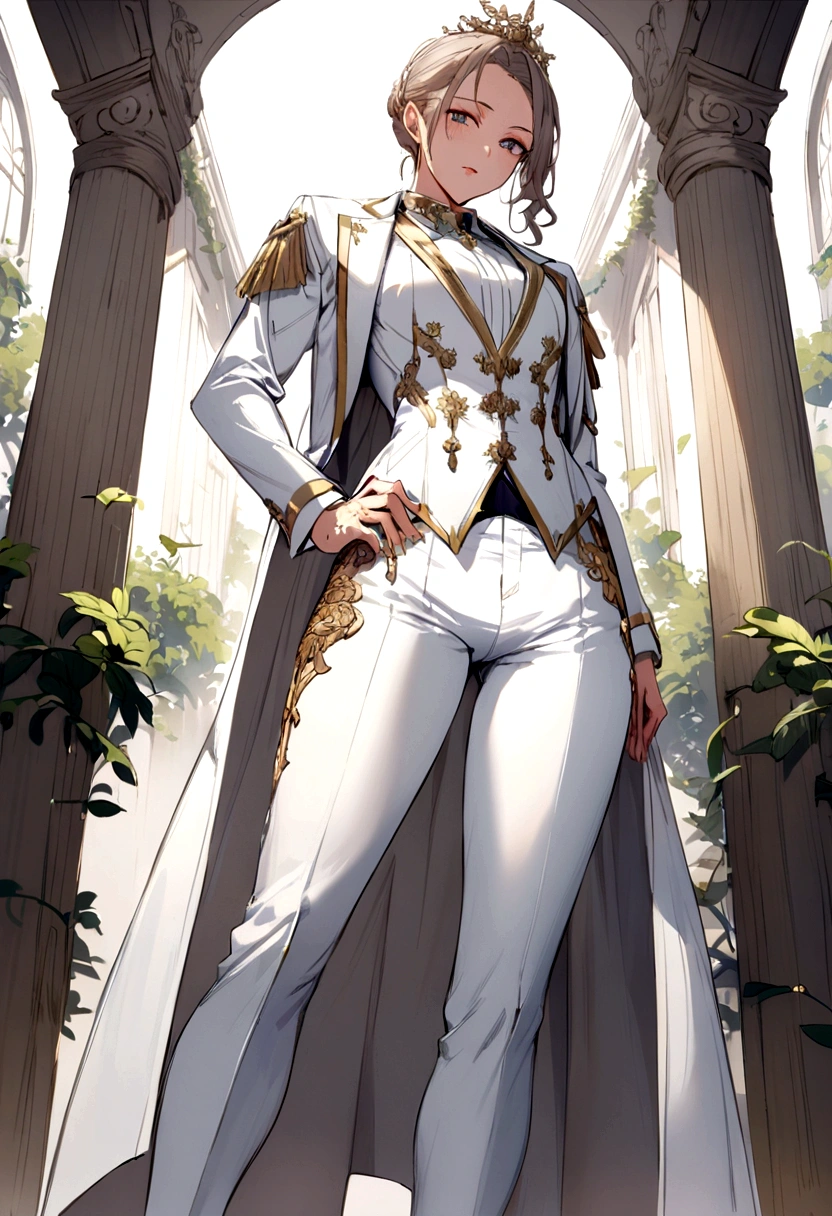 White suit、male、Hips and legs