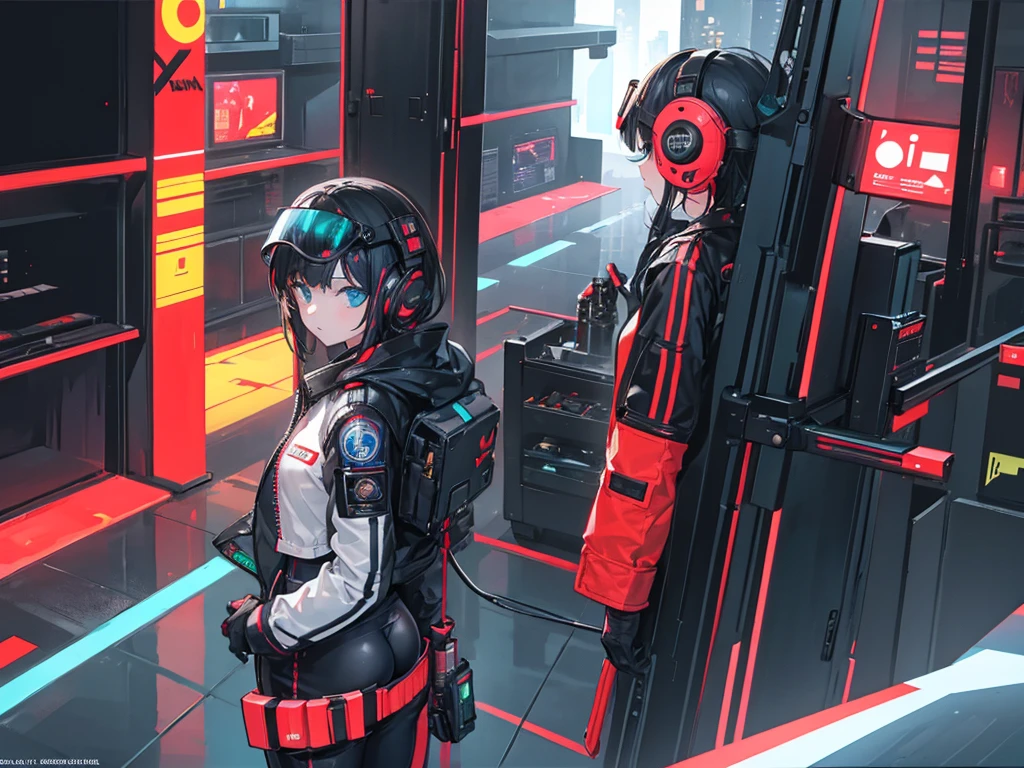 Girl in pilot suit(Bring a helmet),I'm showing my back here(Just turn your head),sf,universe(Cyberpunk)