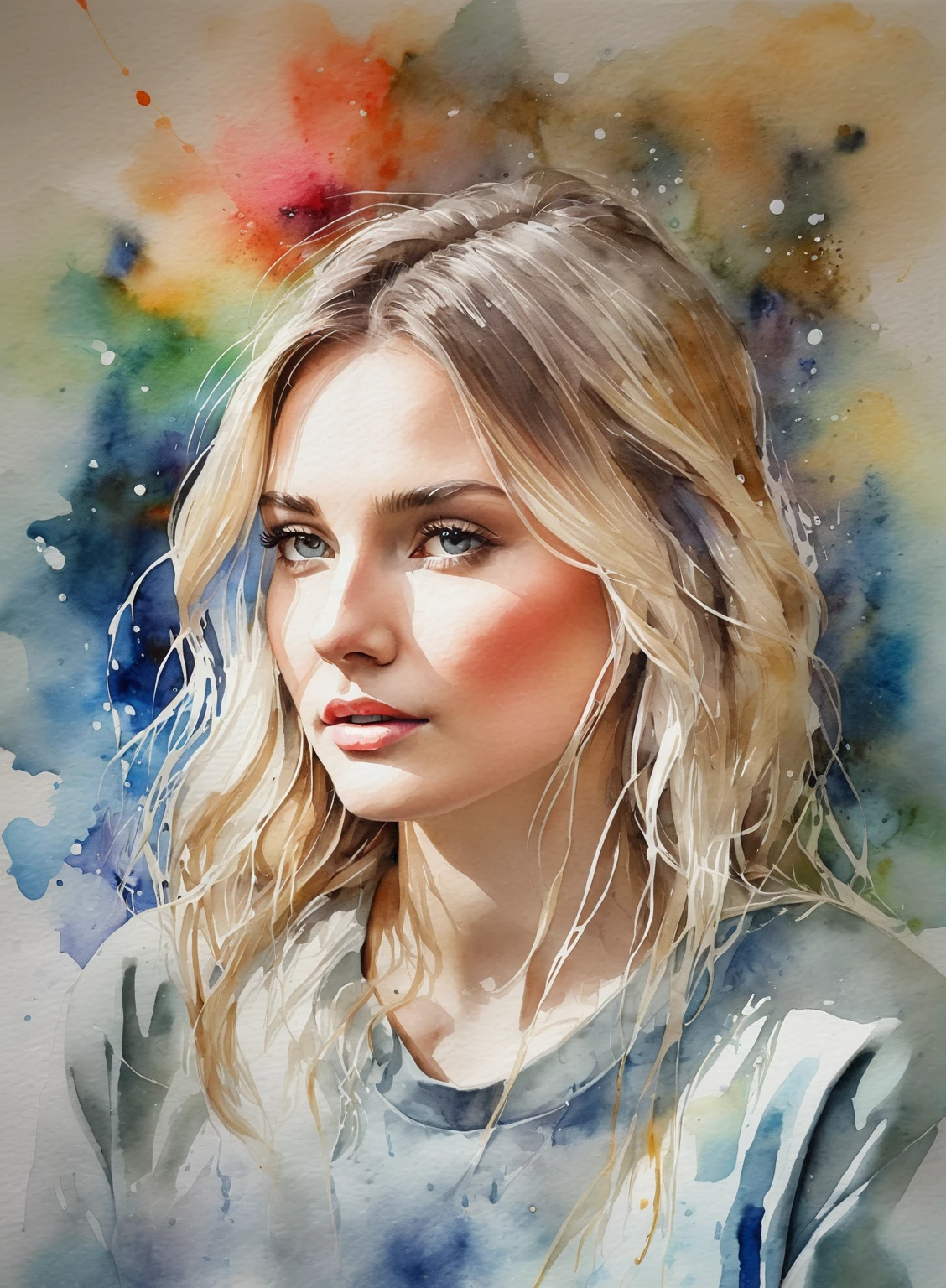 Amazing vivid watercolor painting, fluid washes of color blend seamlessly , watercolor paper texture, drips, sharp, beautiful, painterly, detailed, textural, artistic
