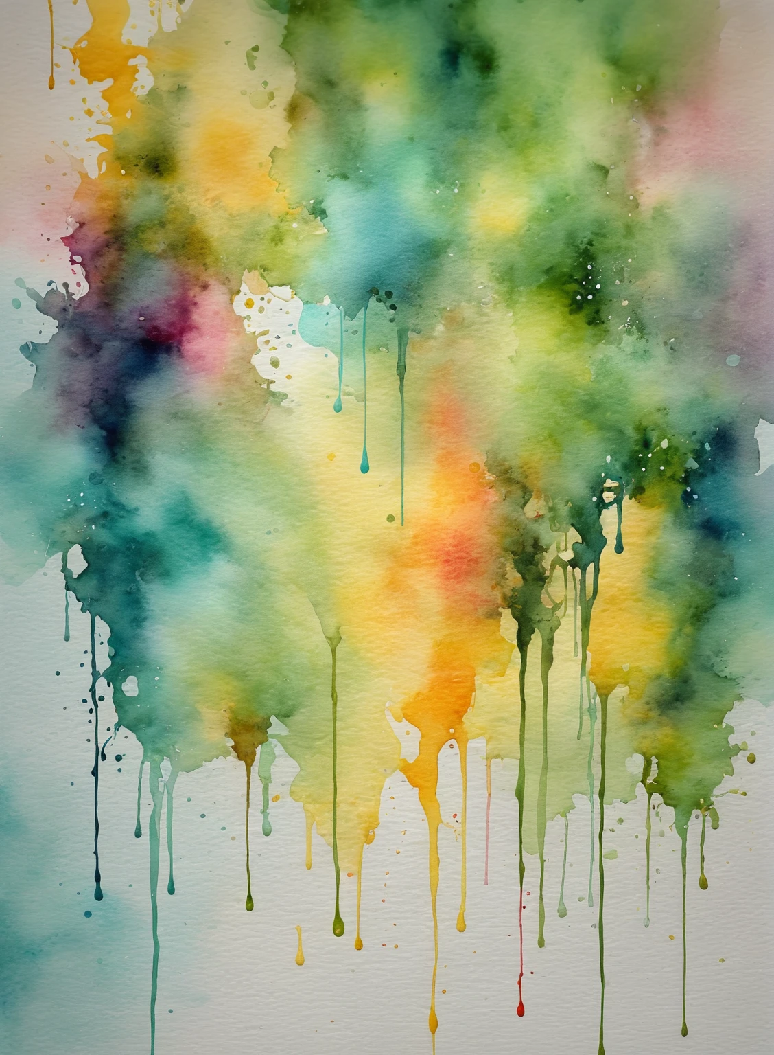 Amazing vivid watercolor painting, fluid washes of color blend seamlessly , watercolor paper texture, drips, sharp, beautiful, painterly, detailed, textural, artistic