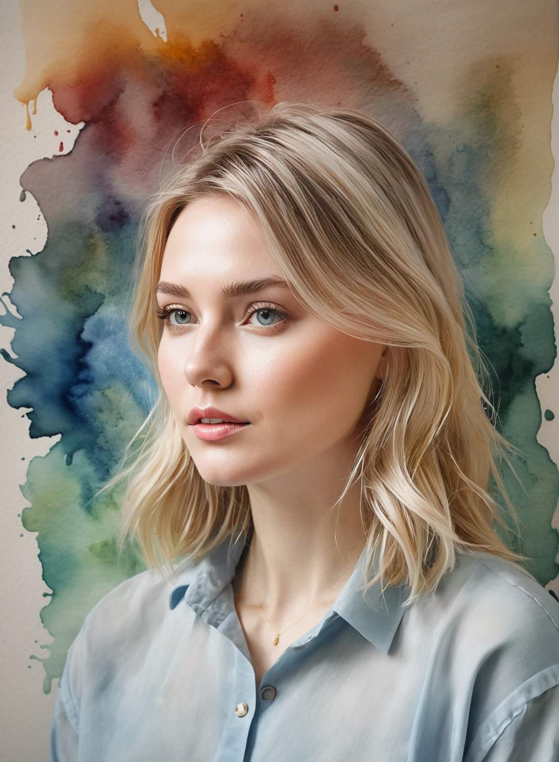 Amazing vivid watercolor painting, fluid washes of color blend seamlessly , watercolor paper texture, drips, sharp, beautiful, painterly, detailed, textural, artistic