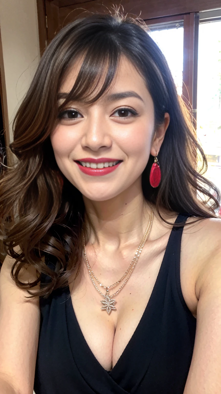 (Best image quality、Highest quality、Highest Resolution、masterpiece、detailed、Actual Photos)、Beautiful and sexy 65 years old、((Long curly hair of light brown color))、Laughter、((Beautiful makeup with very dark eyes))、Bright red lipstick、necklace、Larger earrings、ring、(Quite lean body)、((It's a full body shot))、Fashion colors are calm colors、(Quite small:1.3)、(Tiny lace bra and tiny lace panties)、Patterned blouse、mini skirt、High heels、Shoulder bag、(They are having a pleasant conversation standing in the lounge of a luxury hotel..)、((Skirt flip))、Showing genitals、(((nsfw)))
