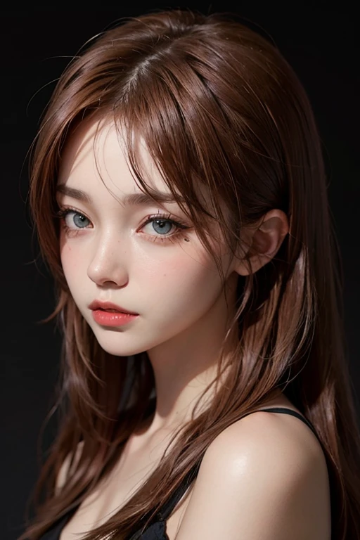 Girl with auburn hair and amber eyes