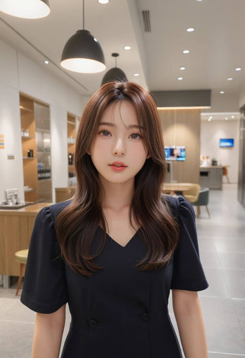 Best Quality, 8k, Masterpiece, (Portrait: 1.3), (photo realistic:1.4), (hyper realistic:1.4), Sharp Focus, looking at viewer, (smoother lighting:1.1), (increase cinematic lighting quality:0.9), realistic lighting, backlighting, light on face, ray trace, (brightening light:1.2), (Increase quality:1.4), sharp detail, (best quality real texture skin:1.4), finely detailed eyes, black_eyes, finely detailed face, 25 year old Korean woman