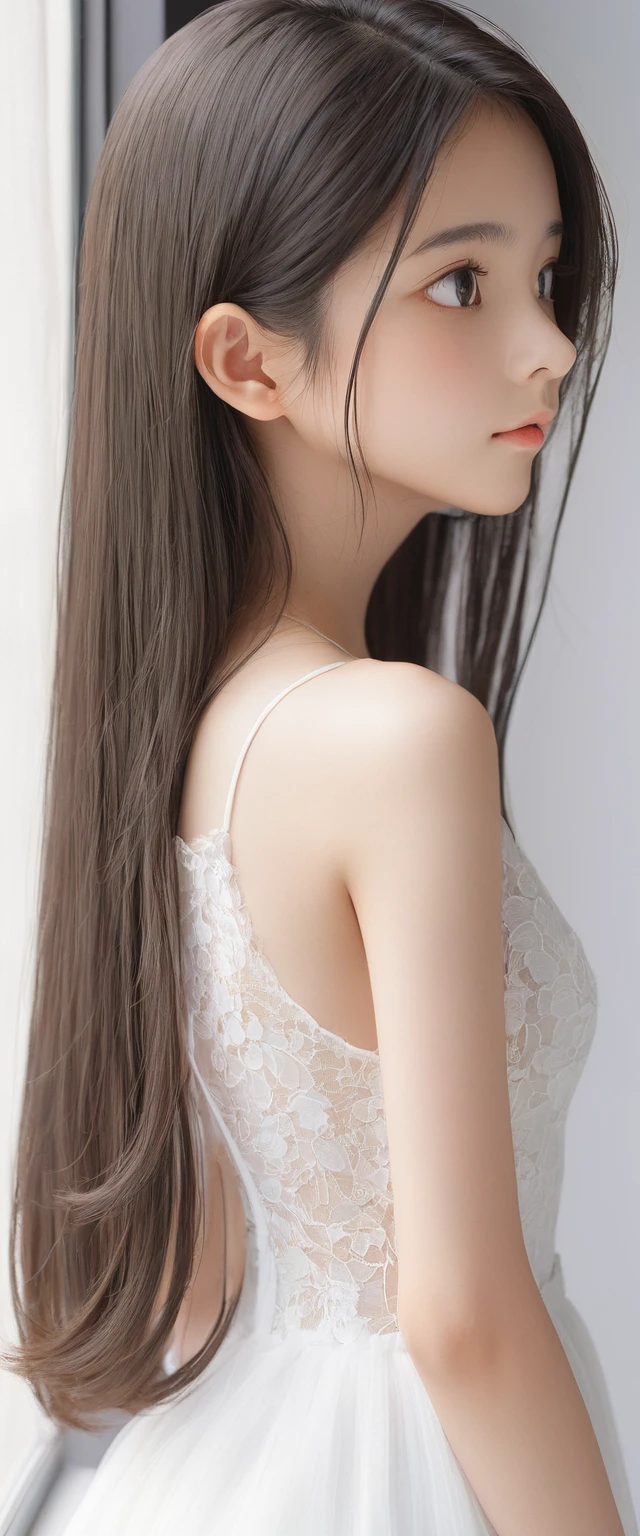 (masterpiece, Highest quality:1.2), One girl, alone,bony body、15 years old、From the side