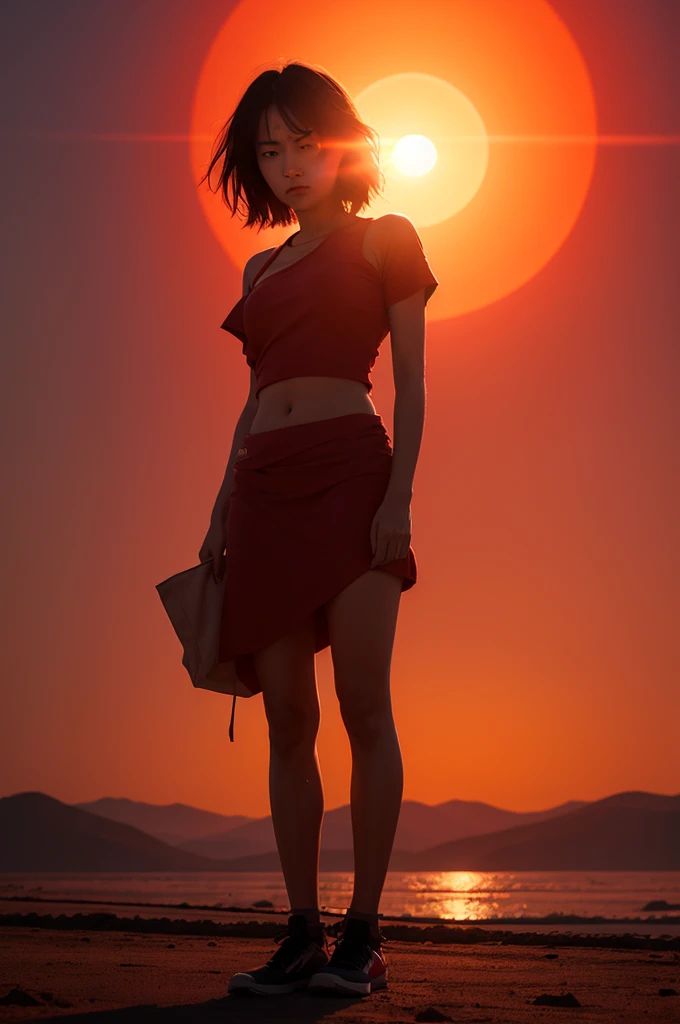 Make a red sun (make it extremely fine
