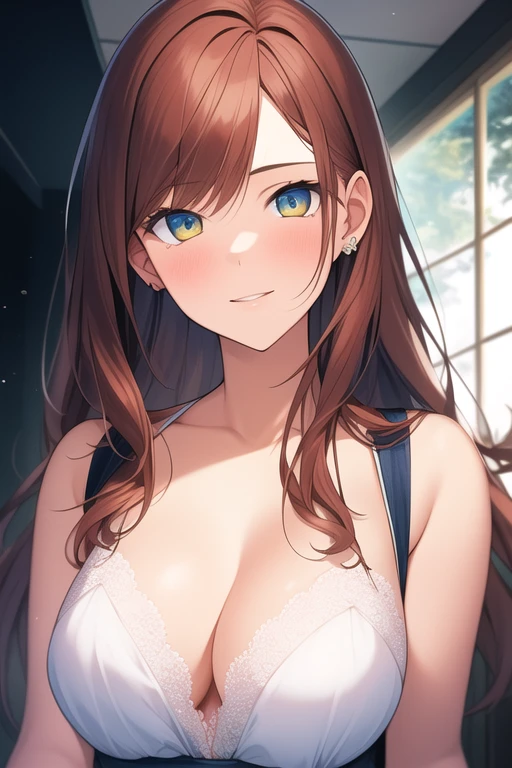 ((best quality)), ((masterpiece)), (detailed), 1girl, auburn hair and amber eyes