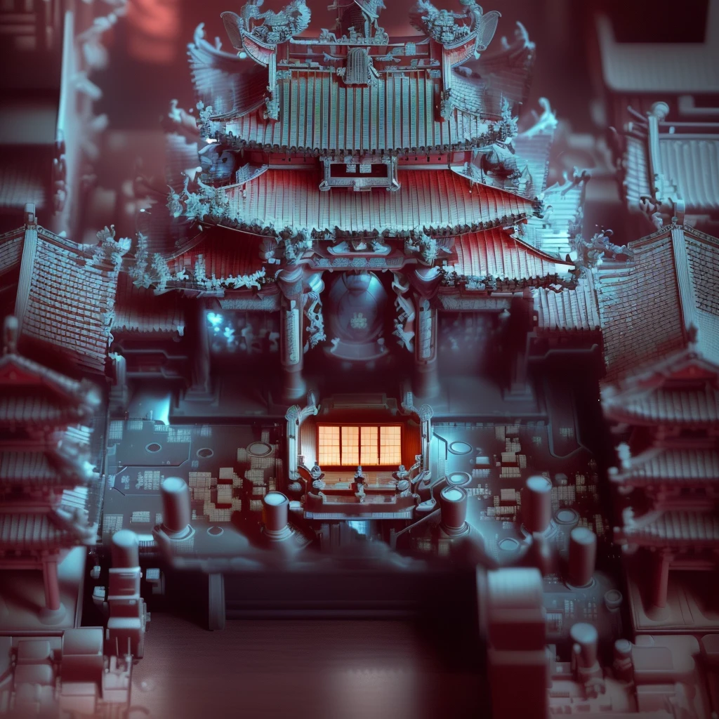 An architectural model of a Japanese castle tower with many computer parts elements, Circuit Board工件, Extremely detailed work of art, Asian Ultra Detailed, intricate electronics, Extremely detailed art, Ultra-detailed digital art, Circuit Board))))), Cyberpunk Japanese Temple, Extremely detailed, Finely crafted architecture, Cyberpunk Chinese Ancient Castle, Cyberpunk 8k resolution, Extremely detailed digital art