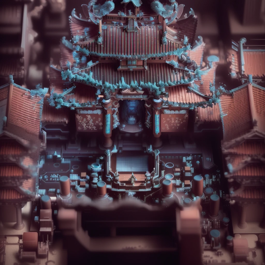 An architectural model of a Japanese castle tower with many computer parts elements, Circuit Board工件, Extremely detailed work of art,  Japanese super detailed, intricate electronics, Extremely detailed art, Ultra-detailed digital art, Circuit Board))))), Cyberpunk Japan Castle Tower, Extremely detailed, Finely crafted architecture, Cyberpunk Chinese Ancient Castle, Cyberpunk 8k resolution, Extremely detailed digital art