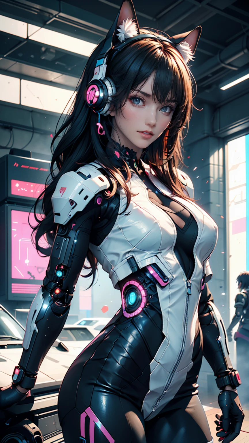 Anime girl in futuristic outfit with cat ears and headphones, Cute Cyborg Girl, Digital Cyberpunk Anime Art, Cyberpunk Anime Girl mech, female Cyberpunk Anime Girl, Cyberpunk Anime Girl, Beautiful girl cyborg, Perfect android girl, anime cyberpunk art, Portrait Anime Astronaut Girl, Dreamy Cyberpunk Girl, Digital Cyberpunk - Anime Art, Girl wearing mecha cyber armor, Cyberpunk beautiful girl