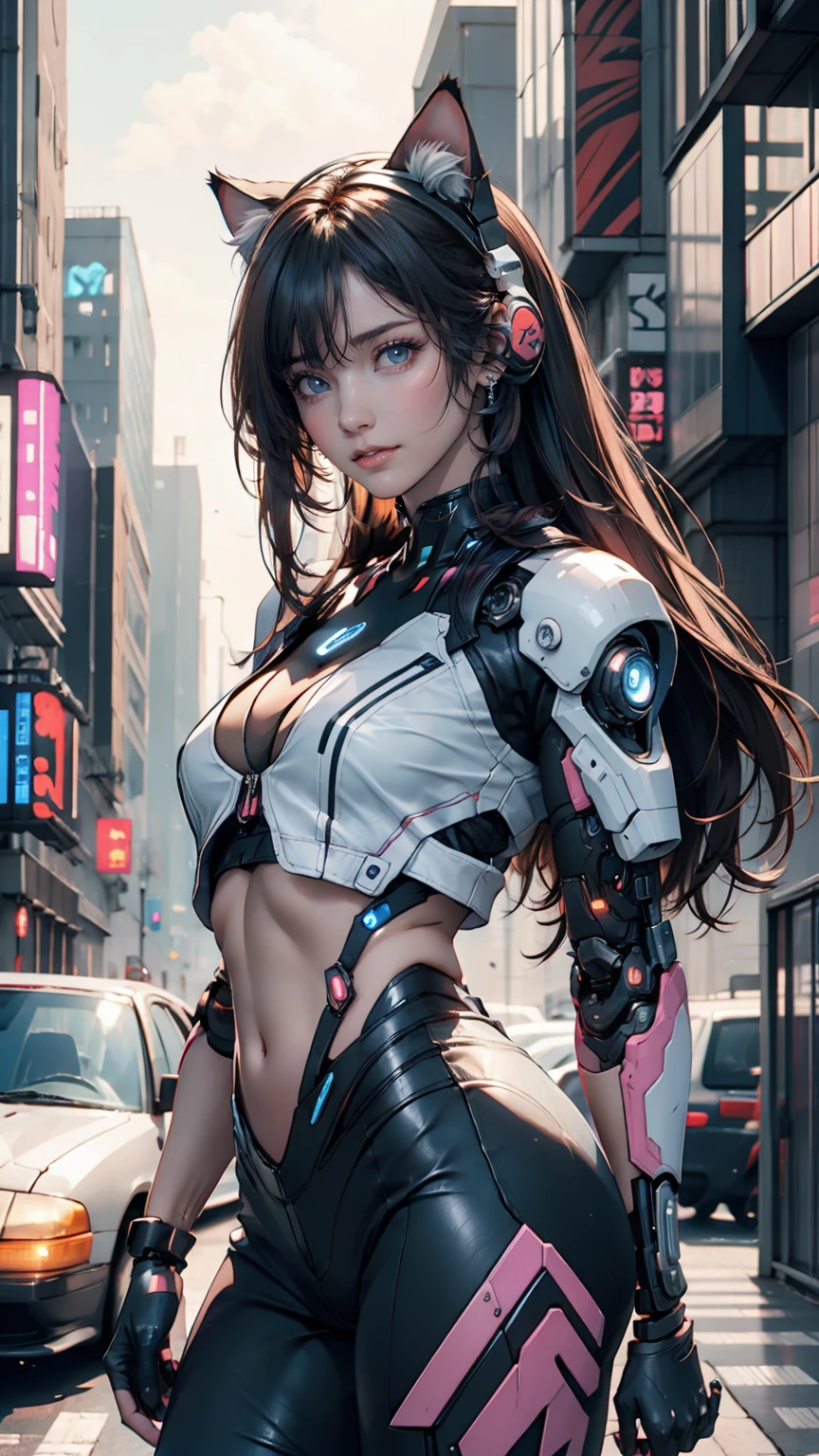 Anime girl in futuristic outfit with cat ears and headphones, Cute Cyborg Girl, Digital Cyberpunk Anime Art, Cyberpunk Anime Girl mech, female Cyberpunk Anime Girl, Cyberpunk Anime Girl, Beautiful girl cyborg, Perfect android girl, anime cyberpunk art, Portrait Anime Astronaut Girl, Dreamy Cyberpunk Girl, Digital Cyberpunk - Anime Art, Girl wearing mecha cyber armor, Cyberpunk beautiful girl