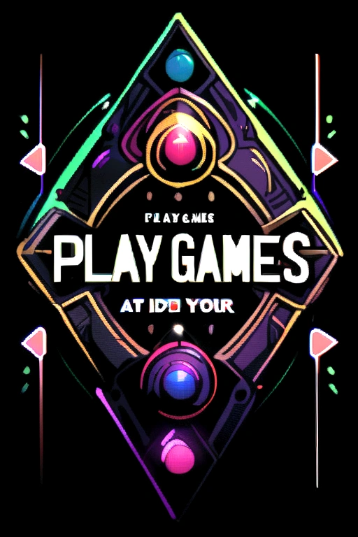 A black background on the front with Play games at your disposal