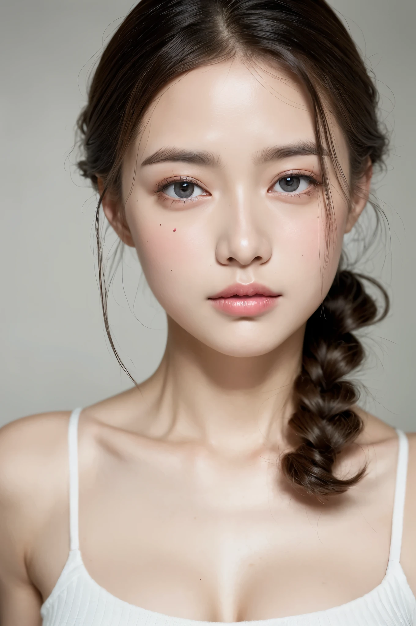 ((Highest quality, 8K, masterpiece :1.3)), One girl, Beautiful woman with slim abdominal muscles :1.3, (Random Hairstyles, Huge breasts :1.2), Casual clothing :1.2, indoor, Highly detailed face, Fine grain, double eyelid