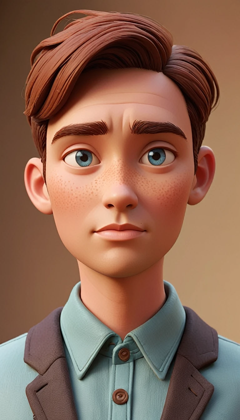 Pixar style
-with clear facial features and a three-dimensional facial structure
-made of clay sculpture material