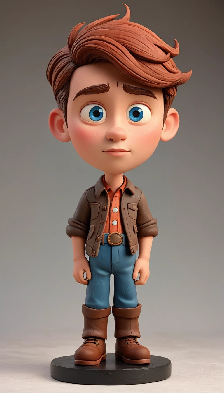 Pixar style
-with clear facial features and a three-dimensional facial structure
-made of clay sculpture material