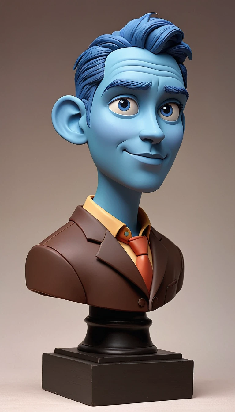 Pixar style
-with clear facial features and a three-dimensional facial structure
-made of clay sculpture material