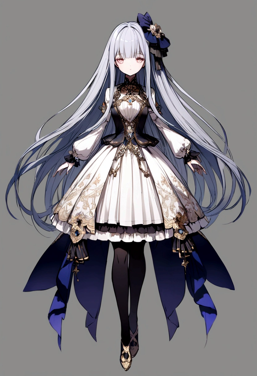 long hair hair between eyes blunt bangs whole body one girl calm hair Ball jointed doll