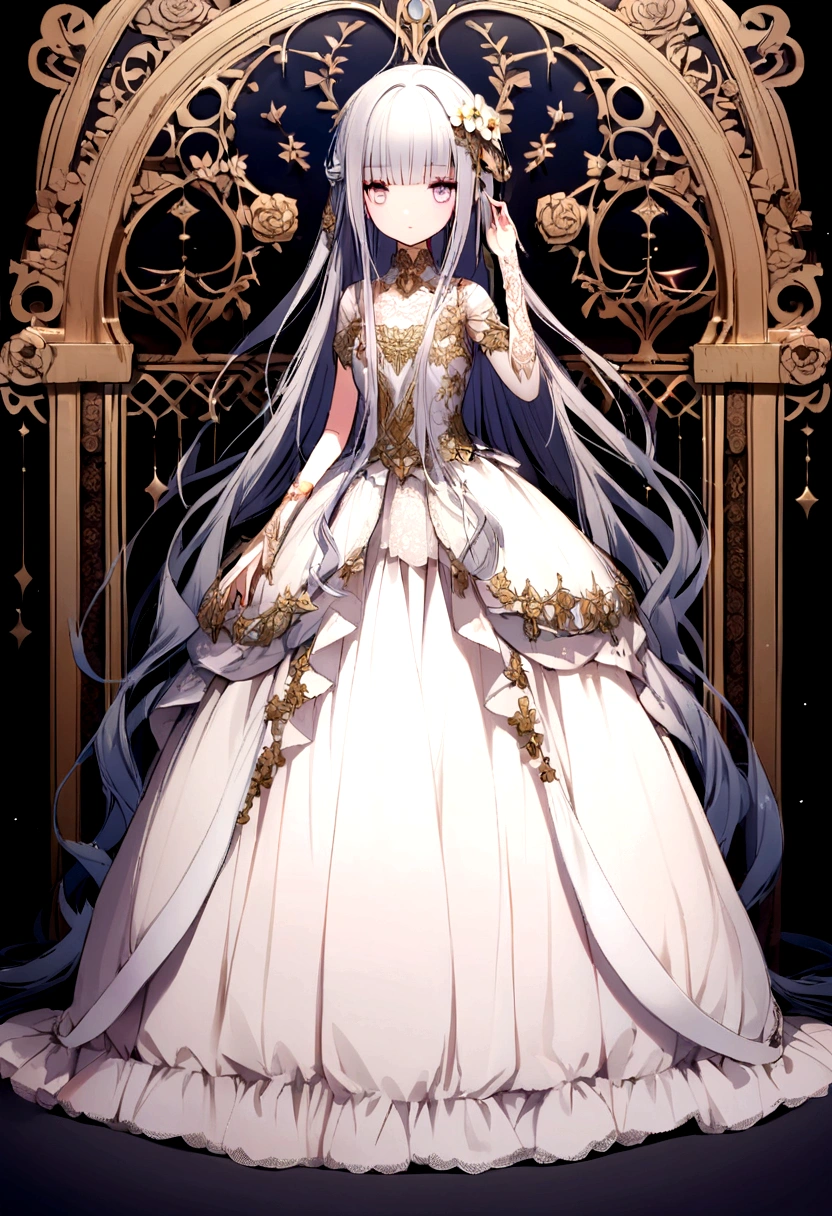 long hair hair between eyes blunt bangs whole body one girl calm hair Ball jointed doll
