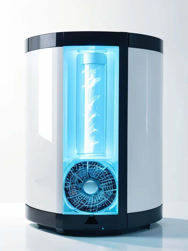 Minimalist rotating ice machine with 2 tubes that uses an electric power source 