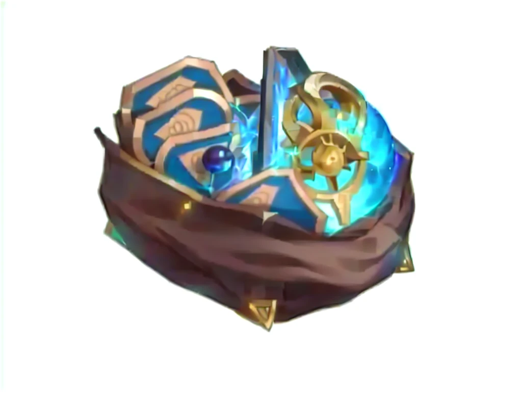 There is a bag with a bunch of stuff in it., Treasure Artifact, league of legends inventory items, Magic Items,, Object Art，World of Warcraft Spell Icons, hero prop, Floating Spellbook, Sphere of Agamemnon, Fantasy game spell icons