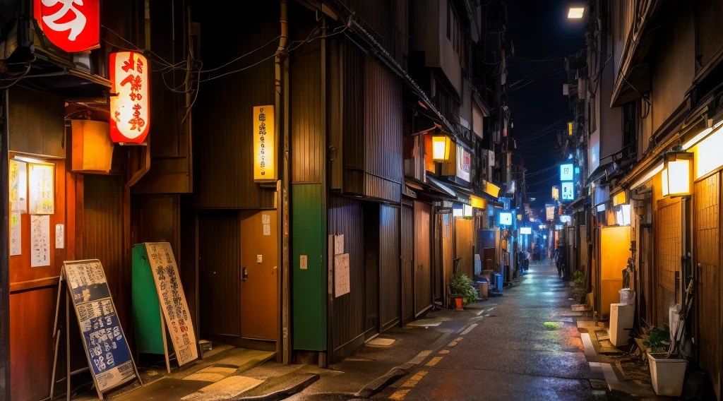 Arafuru Alley with many signs and markers on the side of the road, 夜の静かなAlleys in Tokyo, cyberpunk streets in japan, Japan Streets, Tokyo's izakaya scene, Alleys in Tokyo, Tokyo Street, Downtown Japan, In the city of Tokyo, Tokyo Street background, Tokyo Street cityscape, Japanese city at night, Tokyo at Night, in a Tokyo Street